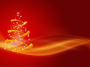 美しい抽象的なクリスマスツリー見事なお祝いの赤いクリスマスpptテンプレート