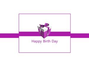 Happy Birth Day purple gift box birthday theme ppt template