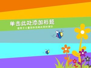 다채로운 생생한 컬러 동물과 식물 만화 애니메이션 ppt 템플릿