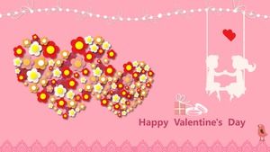 Happy Valentinstag 201X romantische Valentinstag dynamische Grußkarte ppt Vorlage