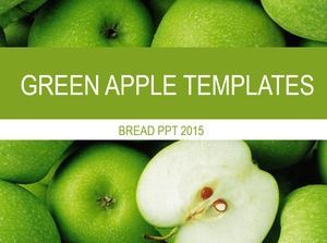 Green apple fruit ppt template
