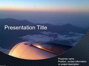 Airplane window large view ppt template