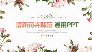 Modèle de diapositive de fond floral Fan Han frais Téléchargement gratuit