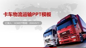 Template PPT transportasi logistik di latar belakang truk