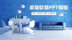 Plantilla PPT de diseño de interiores de estilo minimalista moderno de tono azul