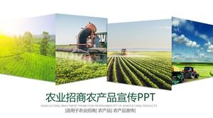 Modello di investimento agricolo PPT con sfondo combinazione di immagini
