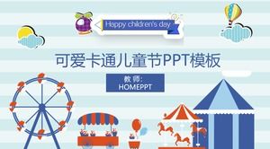 Cute cartoon playground childrens day ppt template