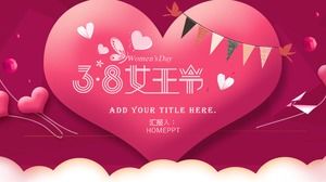 38 template Hari PPT Ratu dengan latar belakang cinta yang indah