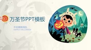 Modelo de Halloween PPT no estilo de ilustração