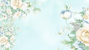 三朵美丽的水彩花PPT背景图片