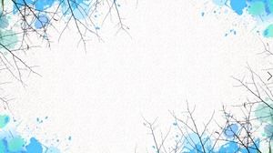 Schönes blaues Aquarellzweig-PPT-Hintergrundbild