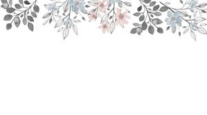 5 elegant watercolor plant branches and leaves PPT background pictures