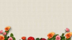 Four rose flower PPT background pictures