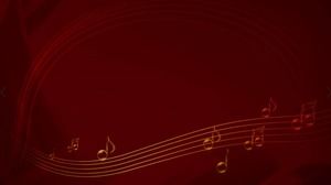 Red music stave PPT background picture