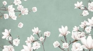 Four beautiful art flower slide background pictures