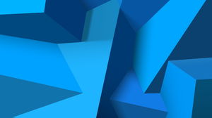 Blue irregular three-dimensional polygon PPT background picture