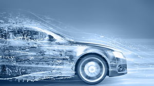 Gambar latar belakang PPT mobil virtual abstrak