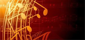 Red musical note PPT background picture