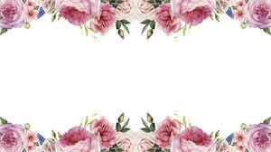 Image de fond de bordure de PPT de fleur de pivoine