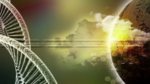 生命科學DNA鏈的PPT背景圖片