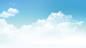 淡蓝色的天空和洁白的云朵PPT背景图片