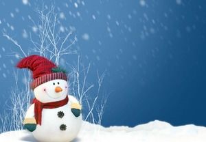 Three cartoon snowman Christmas PPT background pictures