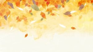 兩個美麗的秋天葉子PPT背景圖片