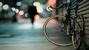 Gambar latar belakang PPT sepeda di bawah cahaya neon