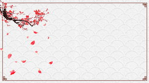 Imagens de fundo de PPT de estilo chinês clássico de flor de ameixa três