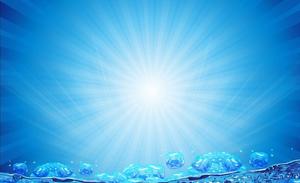 Blue seabed bubble slide background picture