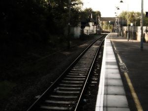 Retro-Art Eisenbahnschienenrutsche Hintergrundbild