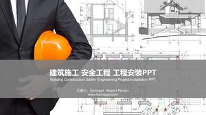Modelo de PPT de gerenciamento de construção de segurança de construção civil