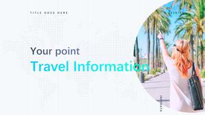 Elegant and fresh style holiday travel vacation travel work plan summary ppt template