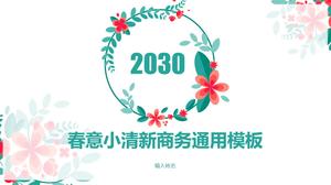Color vector garland flowers spring freshness business report universal ppt template