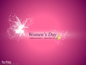 Szczęśliwy dzień kobiet elegancki i piękny dzień kobiet błogosławieństwo kartkę z życzeniami szablon ppt