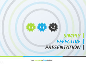 Creative blue and green fresh and concise ppt template of circles and circles