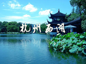 Modelo de ppt de introdução às atrações de Hangzhou West Lake
