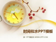 Relógio elegante, hora de fundo como modelo de PPT de água