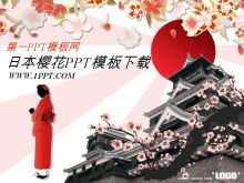 Fundo arquitetônico bonito e dinâmico da flor de cerejeira japonesa Download do modelo do PowerPoint
