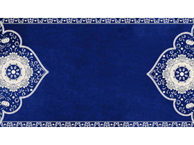 Imagem de fundo de borda PPT com padrão clássico azul