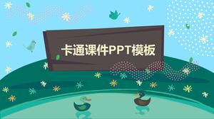 Cartoon forest background education teaching ppt courseware template