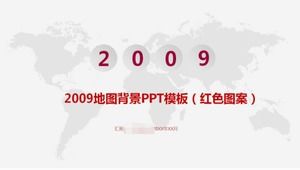 Templat PPT latar belakang peta 2009 (pola merah)