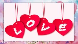 Romantic Valentine's Day red rose PPT template download