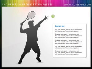 15 caracteres silueta fondo material deportivo de tenis PPT ilustración