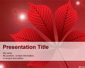 Template Red Leaf PowerPoint