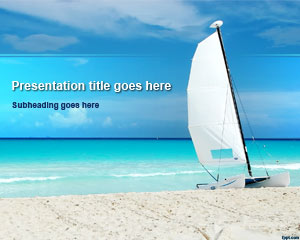 Paradise Beach Modèle PowerPoint avec Voilier Image