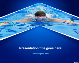 游泳的PowerPoint模板