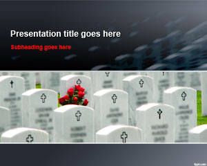 Plantilla de PowerPoint, lápidas de cementerio