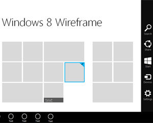 Windows 8 Acasă wireframe șablon pentru PowerPoint
