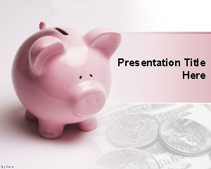 Template keuangan Piggy Bank PowerPoint